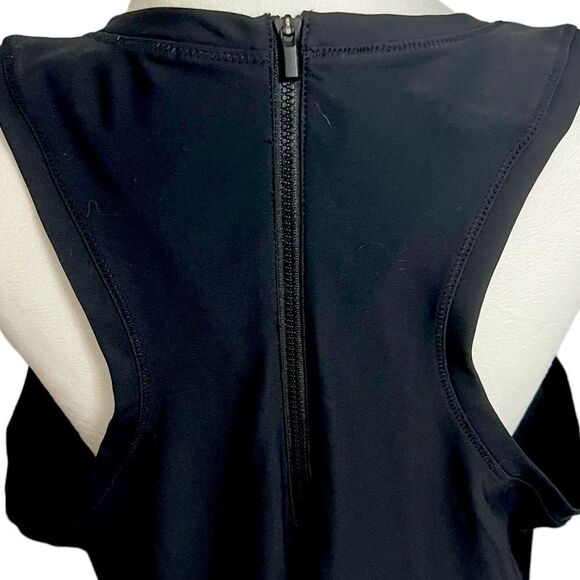 Athleta midi dress, black, size XL scuba feel style zipper in back - Picture 4 of 11